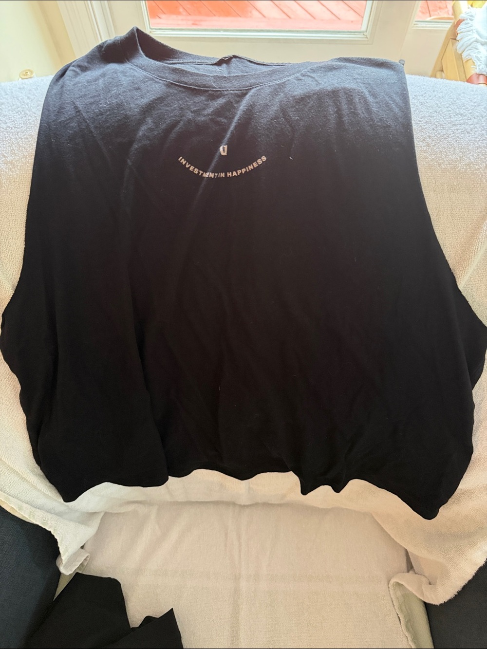 Vuori Black Women’s Graphic Tank Top - 'Investment in Happiness' WLarge